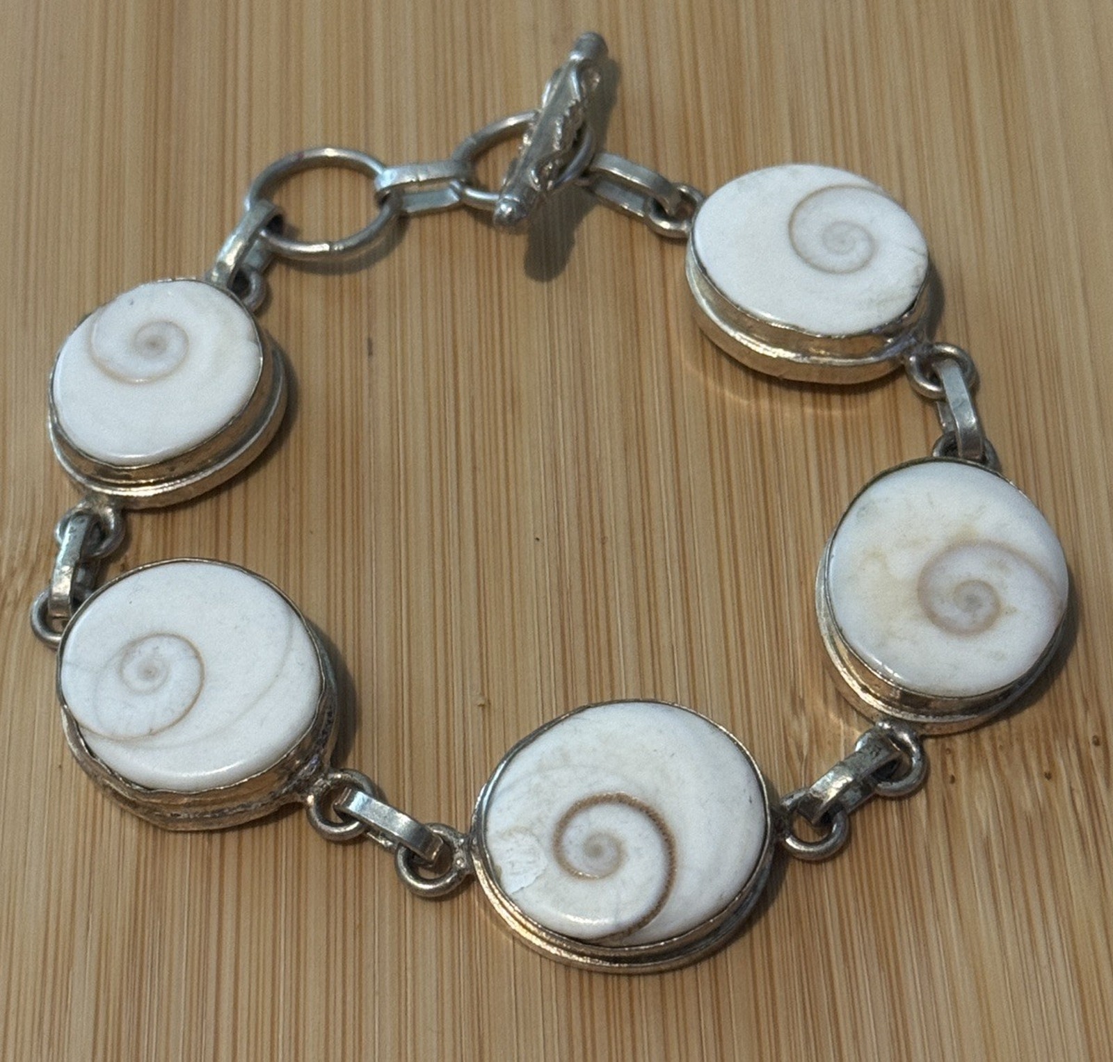 Natural Shiva Eye Or Gomati Chakra 925 Sterling Silver Unisex Healing Bracelet